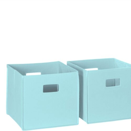 Folding Storage Bins with Handles Aqua Cube Storage Organizer for Closet, Bedroom & Playroom - Closet Organizers and Storage Set of 2