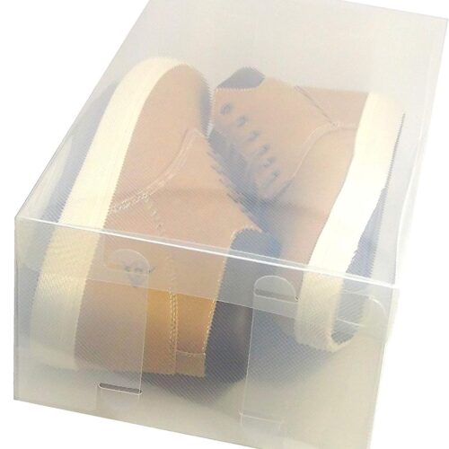 Stackable Shoe Box Set Clear | Foldable Shoe Storage Container | Sneaker Bins | Shoe Rack Box | Transparent | Portable Stacking Shoe Boxes