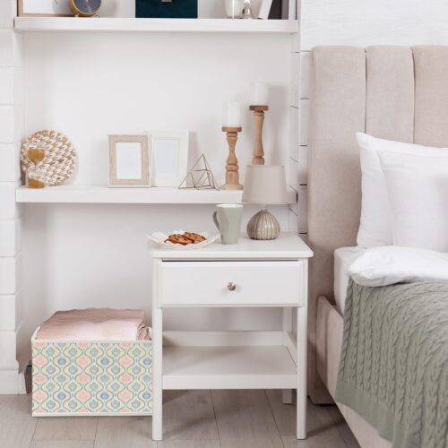 Decorative Floral Storage Basket with Handles
