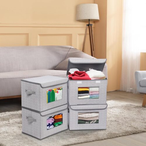 Foldable Fabric Storage Box for Closet Organization