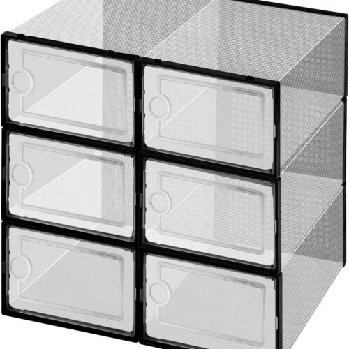 6PCS transparent shoebox for easy storage shoes odorless environmentally friendly particles plastic