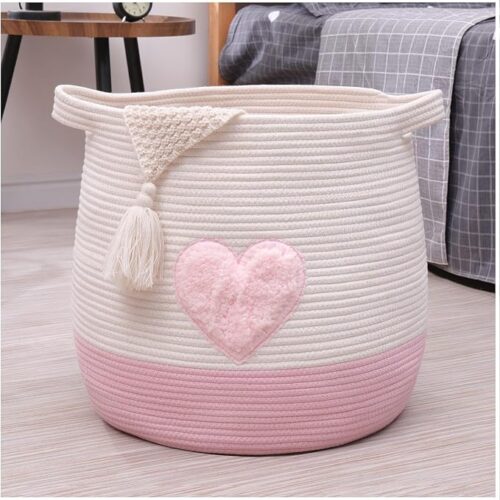 Cotton Rope Storage Basket with Carry Handles