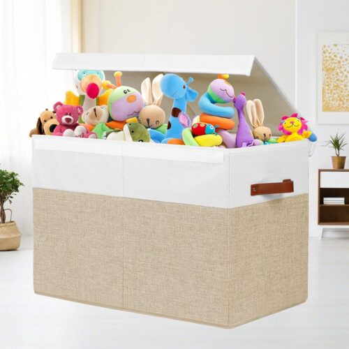 Large Toy Storage Box with Divider Lid