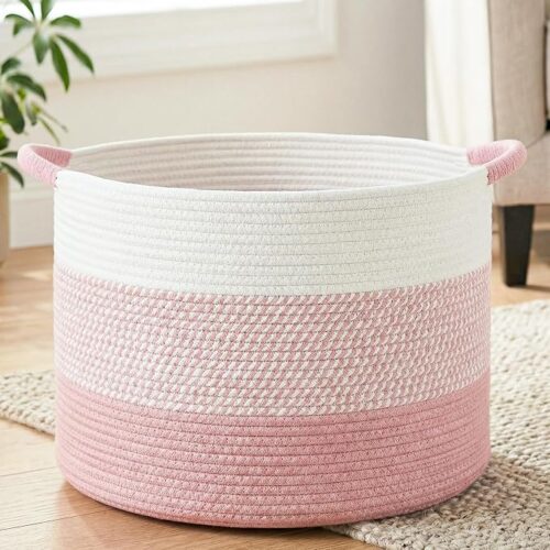 Large Cotton Rope Storage Basket for Home